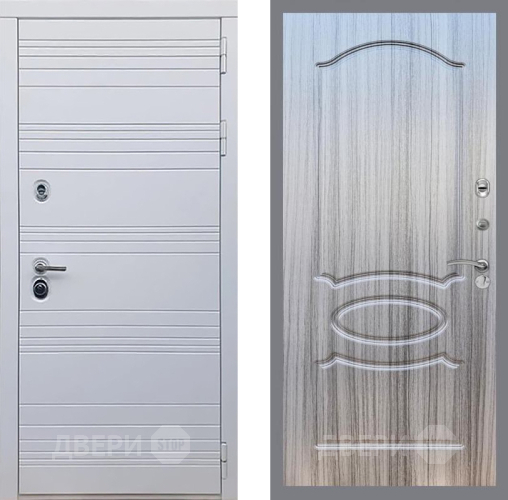 Входная металлическая Дверь Рекс (REX) 14 Силк Сноу FL-128 Сандал грей в Краснознаменске