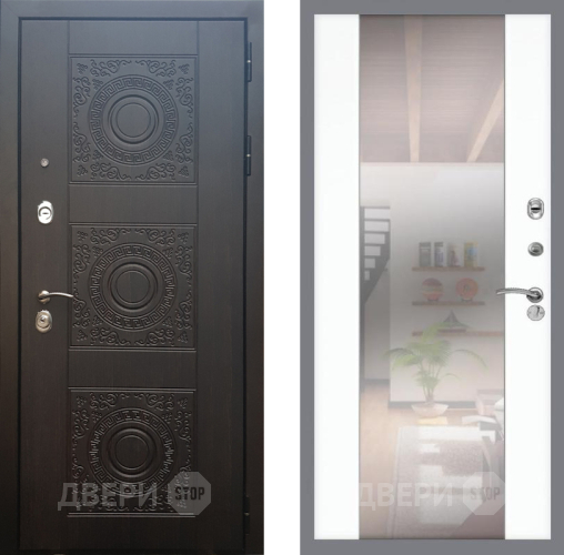 Входная металлическая Дверь Рекс (REX) 10 СБ-16 Зеркало Силк Сноу в Краснознаменске