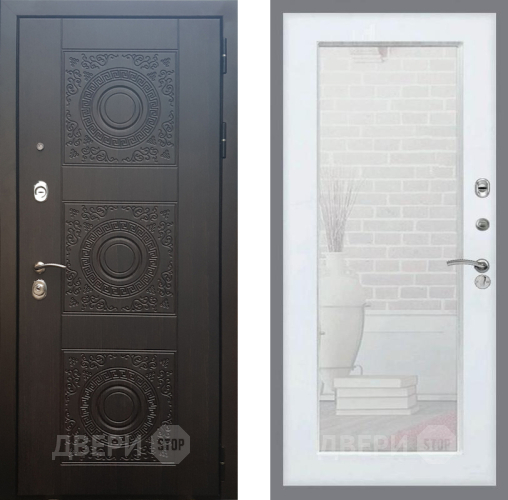 Входная металлическая Дверь Рекс (REX) 10 Зеркало Пастораль Белый ясень в Краснознаменске