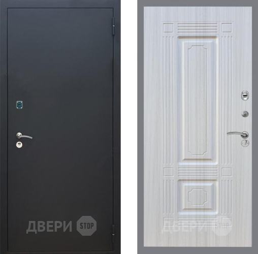 Входная металлическая Дверь Рекс (REX) 1A Черный Муар FL-2 Сандал белый в Краснознаменске