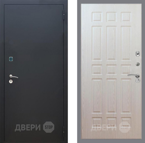 Входная металлическая Дверь Рекс (REX) 1A Черный Муар FL-33 Беленый дуб в Краснознаменске