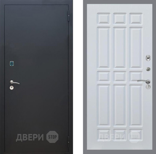 Входная металлическая Дверь Рекс (REX) 1A Черный Муар FL-33 Белый ясень в Краснознаменске