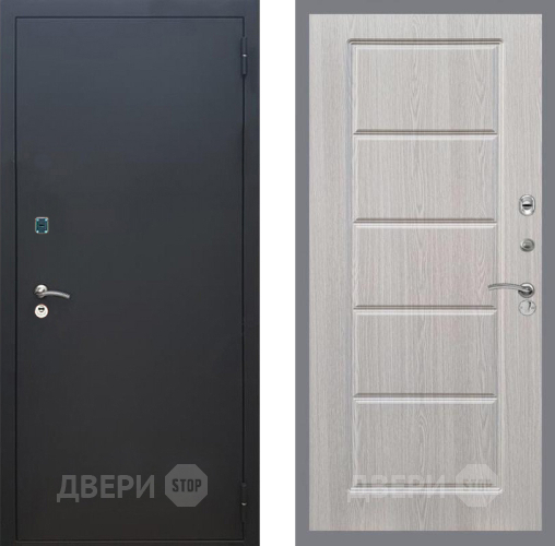 Входная металлическая Дверь Рекс (REX) 1A Черный Муар FL-39 Беленый дуб в Краснознаменске