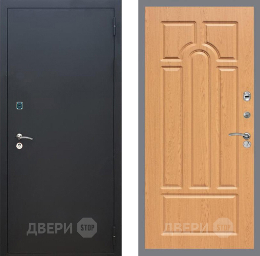 Входная металлическая Дверь Рекс (REX) 1A Черный Муар FL-58 Дуб в Краснознаменске
