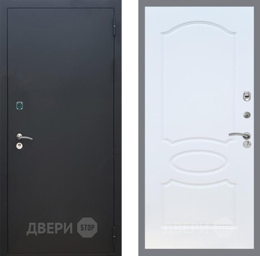 Дверь Рекс (REX) 1A Черный Муар FL-128 Белый ясень в Краснознаменске