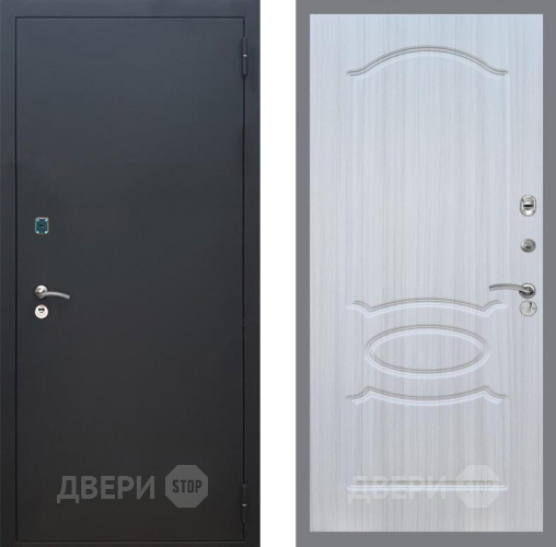 Входная металлическая Дверь Рекс (REX) 1A Черный Муар FL-128 Сандал белый в Краснознаменске