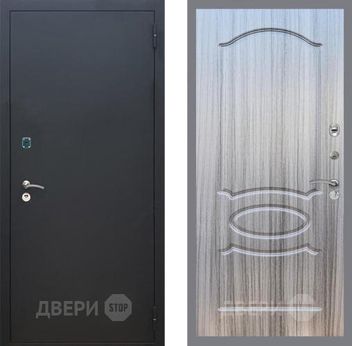 Входная металлическая Дверь Рекс (REX) 1A Черный Муар FL-128 Сандал грей в Краснознаменске