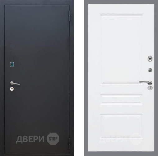Входная металлическая Дверь Рекс (REX) 1A Черный Муар FL-243 Силк Сноу в Краснознаменске
