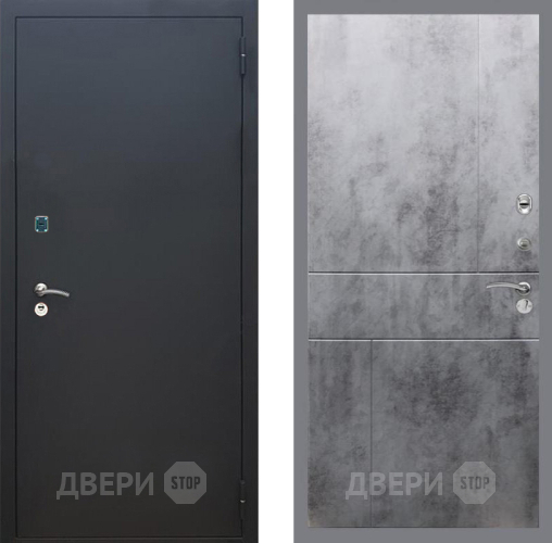 Входная металлическая Дверь Рекс (REX) 1A Черный Муар FL-290 Бетон темный в Краснознаменске