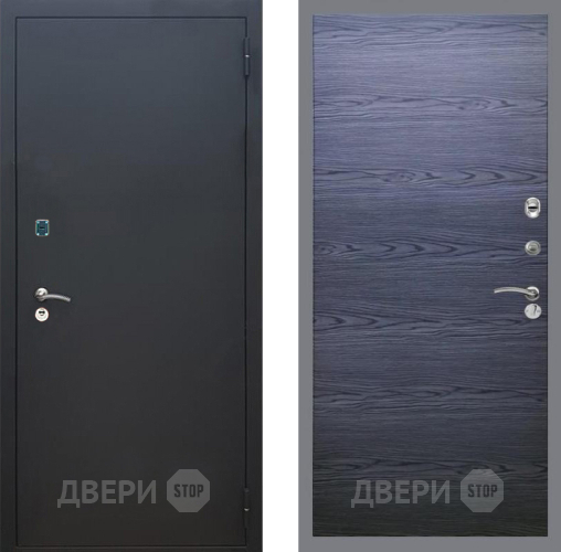 Входная металлическая Дверь Рекс (REX) 1A Черный Муар GL Дуб тангенальный черный в Краснознаменске
