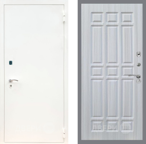 Входная металлическая Дверь Рекс (REX) 1А Белая шагрень FL-33 Сандал белый в Краснознаменске