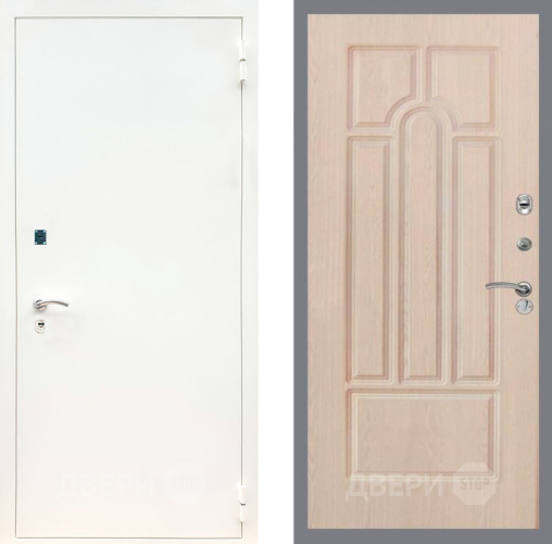 Входная металлическая Дверь Рекс (REX) 1А Белая шагрень FL-58 Беленый дуб в Краснознаменске