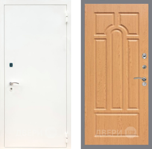 Входная металлическая Дверь Рекс (REX) 1А Белая шагрень FL-58 Дуб в Краснознаменске