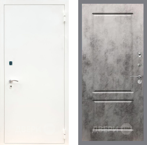Входная металлическая Дверь Рекс (REX) 1А Белая шагрень FL-117 Бетон темный в Краснознаменске