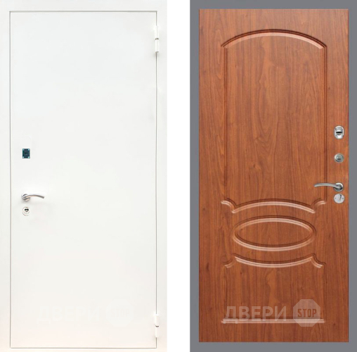 Входная металлическая Дверь Рекс (REX) 1А Белая шагрень FL-128 Морёная берёза в Краснознаменске