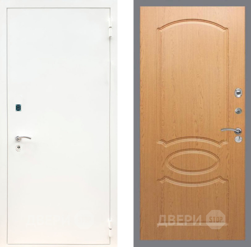 Входная металлическая Дверь Рекс (REX) 1А Белая шагрень FL-128 Дуб в Краснознаменске