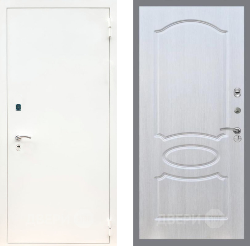 Входная металлическая Дверь Рекс (REX) 1А Белая шагрень FL-128 Лиственница беж в Краснознаменске