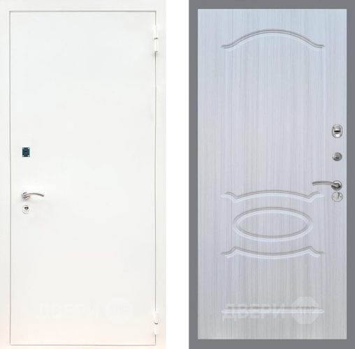 Входная металлическая Дверь Рекс (REX) 1А Белая шагрень FL-128 Сандал белый в Краснознаменске