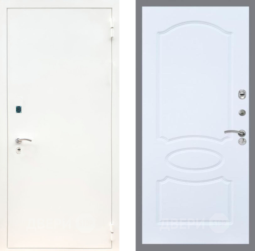 Входная металлическая Дверь Рекс (REX) 1А Белая шагрень FL-128 Силк Сноу в Краснознаменске