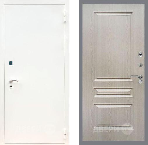 Входная металлическая Дверь Рекс (REX) 1А Белая шагрень FL-243 Беленый дуб в Краснознаменске