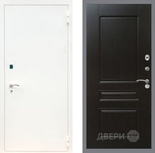 Входная металлическая Дверь Рекс (REX) 1А Белая шагрень FL-243 Венге в Краснознаменске