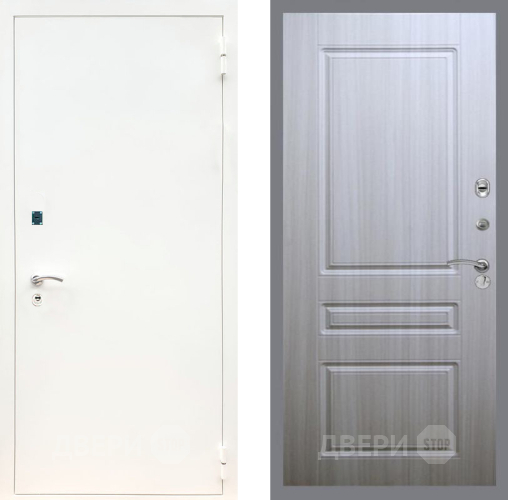 Входная металлическая Дверь Рекс (REX) 1А Белая шагрень FL-243 Сандал белый в Краснознаменске