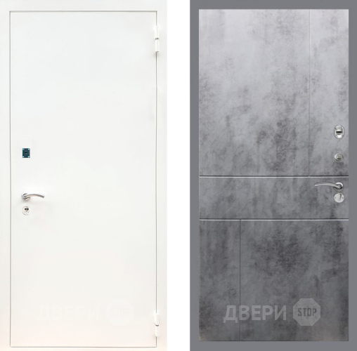 Входная металлическая Дверь Рекс (REX) 1А Белая шагрень FL-290 Бетон темный в Краснознаменске