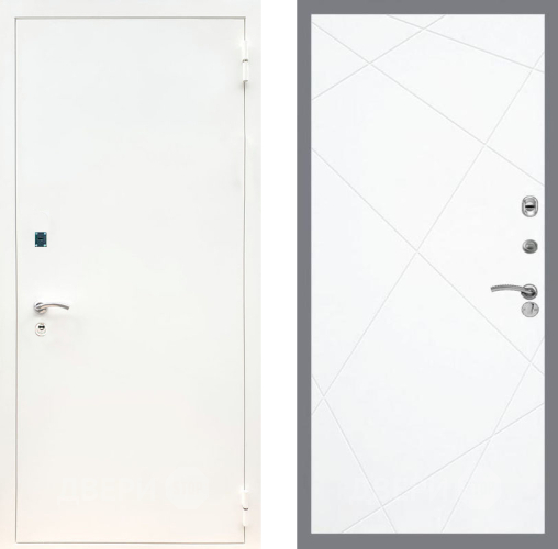 Входная металлическая Дверь Рекс (REX) 1А Белая шагрень FL-291 Силк Сноу в Краснознаменске