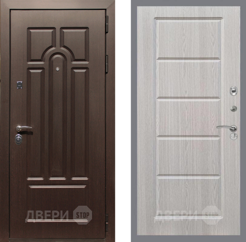 Входная металлическая Дверь Рекс (REX) Эврика FL-39 Беленый дуб в Краснознаменске