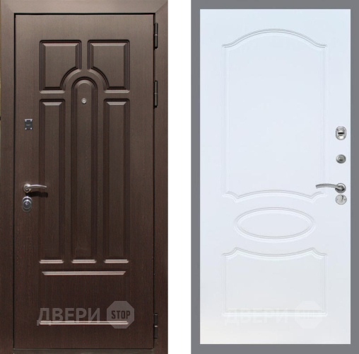 Входная металлическая Дверь Рекс (REX) Эврика FL-128 Белый ясень в Краснознаменске