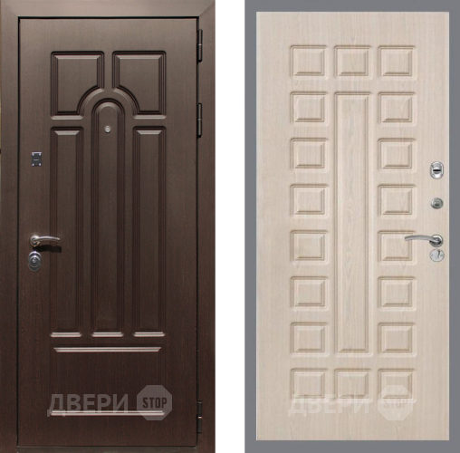 Входная металлическая Дверь Рекс (REX) Эврика FL-183 Беленый дуб в Краснознаменске