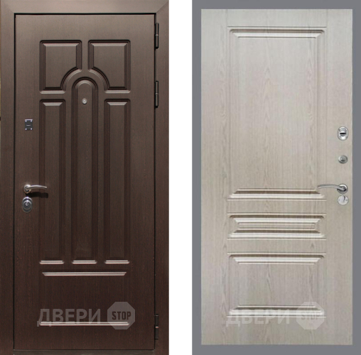 Входная металлическая Дверь Рекс (REX) Эврика FL-243 Беленый дуб в Краснознаменске