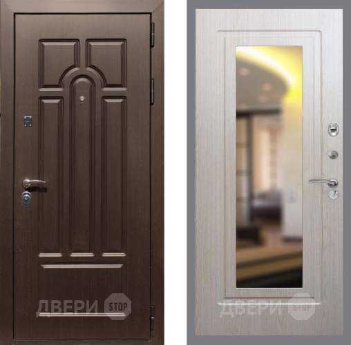 Входная металлическая Дверь Рекс (REX) Эврика FLZ-120 Беленый дуб в Краснознаменске