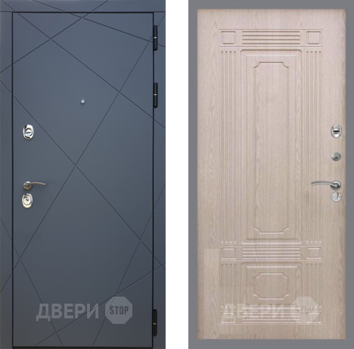Входная металлическая Дверь Рекс (REX) 13 Силк Титан FL-2 Беленый дуб в Краснознаменске