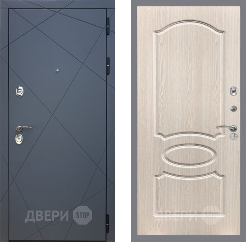 Входная металлическая Дверь Рекс (REX) 13 Силк Титан FL-128 Беленый дуб в Краснознаменске