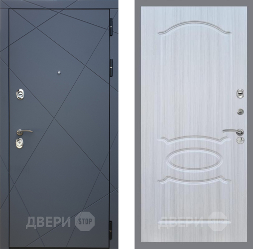 Входная металлическая Дверь Рекс (REX) 13 Силк Титан FL-128 Сандал белый в Краснознаменске
