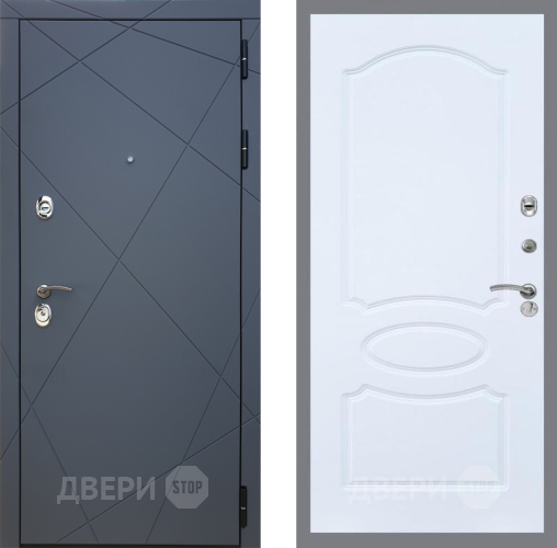 Входная металлическая Дверь Рекс (REX) 13 Силк Титан FL-128 Силк Сноу в Краснознаменске