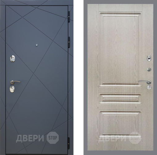 Входная металлическая Дверь Рекс (REX) 13 Силк Титан FL-243 Беленый дуб в Краснознаменске