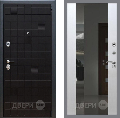 Входная металлическая Дверь Рекс (REX) 12 СБ-16 Зеркало Белый ясень в Краснознаменске