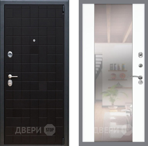 Входная металлическая Дверь Рекс (REX) 12 СБ-16 Зеркало Силк Сноу в Краснознаменске