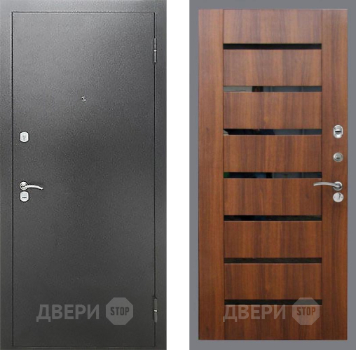 Входная металлическая Дверь Рекс (REX) Сити СБ-14 стекло черное Орех бренди в Краснознаменске