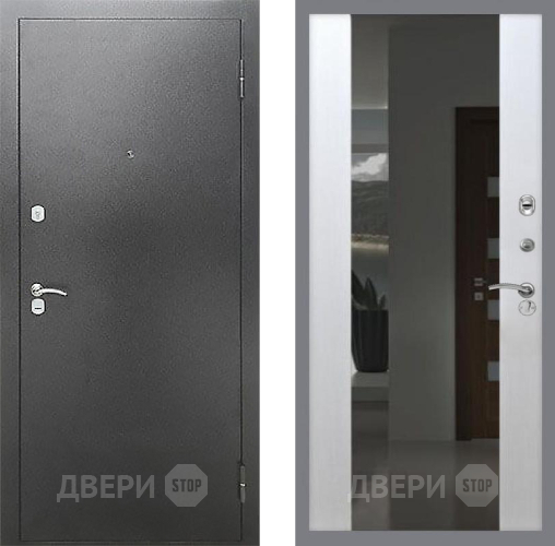 Входная металлическая Дверь Рекс (REX) Сити СБ-16 Зеркало Белый ясень в Краснознаменске