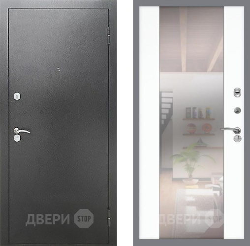 Входная металлическая Дверь Рекс (REX) Сити СБ-16 Зеркало Силк Сноу в Краснознаменске
