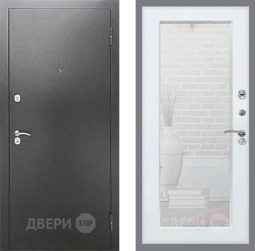 Входная металлическая Дверь Рекс (REX) Сити Зеркало Пастораль Белый ясень в Краснознаменске