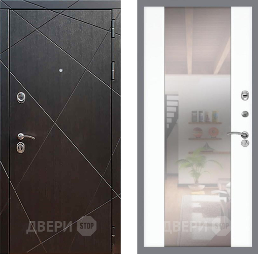 Входная металлическая Дверь Рекс (REX) 13 Венге СБ-16 Зеркало Силк Сноу в Краснознаменске