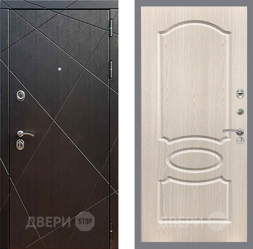 Входная металлическая Дверь Рекс (REX) 13 Венге FL-128 Беленый дуб в Краснознаменске
