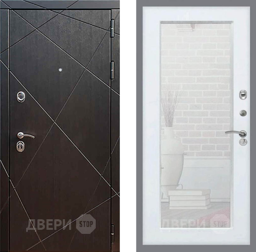 Входная металлическая Дверь Рекс (REX) 13 Венге Зеркало Пастораль Белый ясень в Краснознаменске