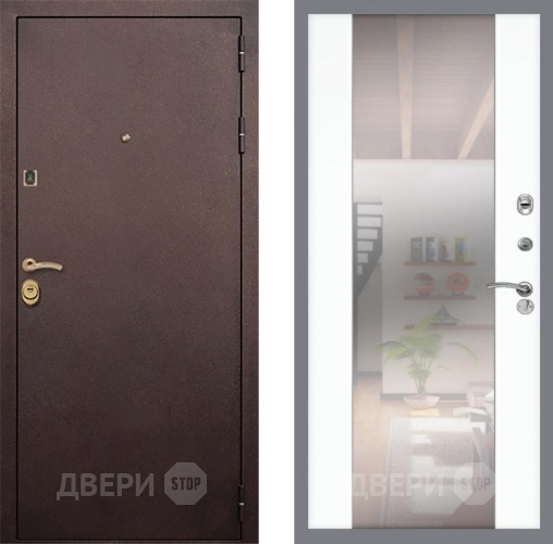 Входная металлическая Дверь Рекс (REX) Лайт 3К СБ-16 Зеркало Силк Сноу в Краснознаменске