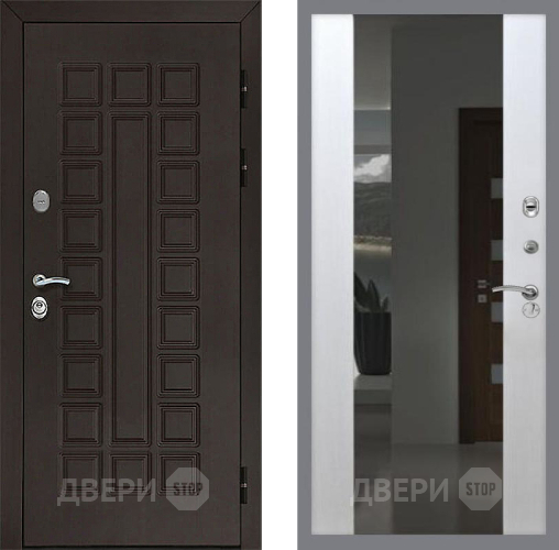 Дверь Рекс (REX) Сенатор 3К СБ-16 Зеркало Белый ясень в Краснознаменске