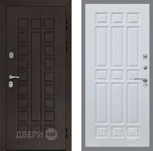 Входная металлическая Дверь Рекс (REX) Сенатор 3К FL-33 Белый ясень в Краснознаменске